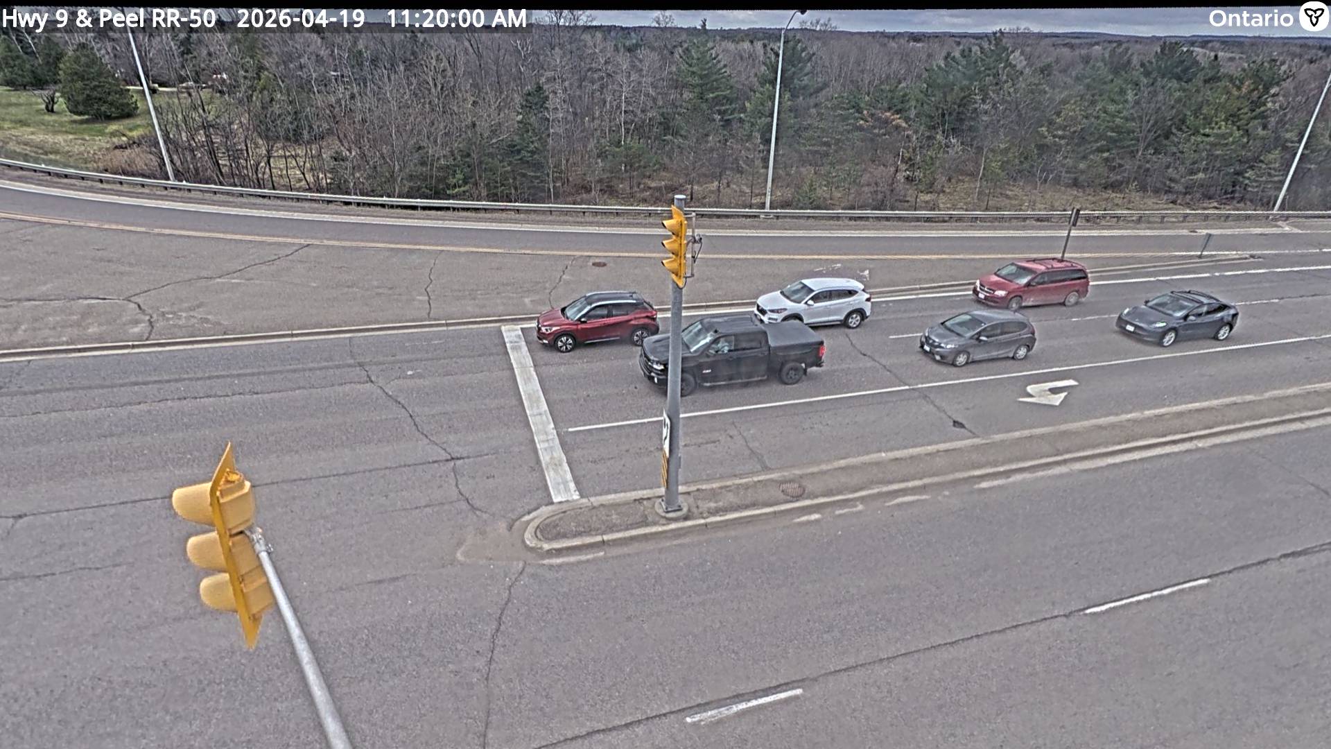 Highway 9 at Peel Regional Road 50 — Looking South