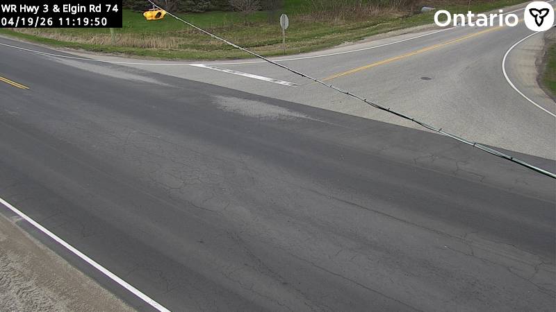 Highway 3 at Elgin Road 74 — Looking Down