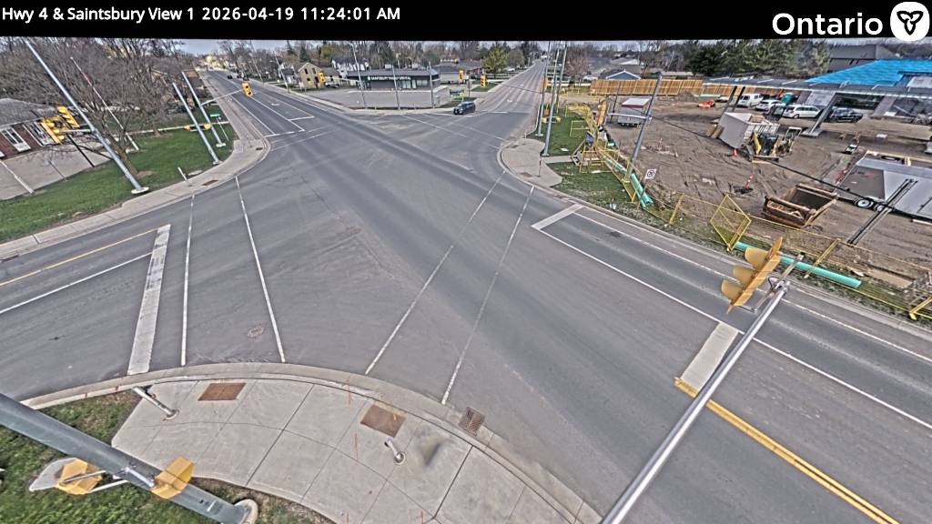 Highway 4 at Saintsbury Line — Looking North