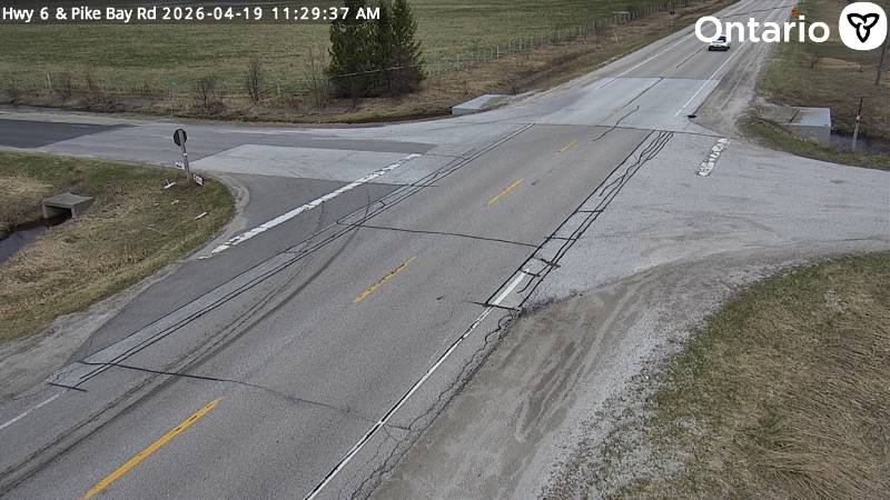 Highway 6 at Pike Bay Road — Looking North