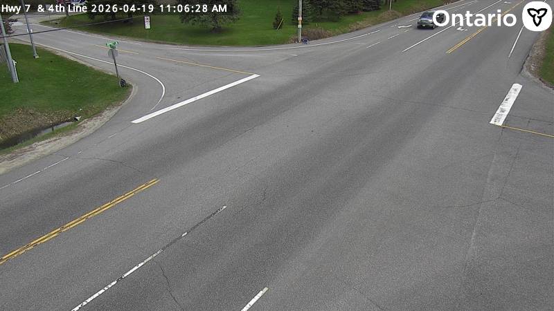 Highway 7 at 4th Line — Looking Down