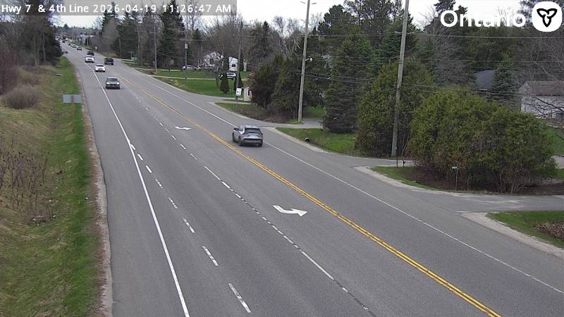 Highway 7 at 4th Line — Looking West