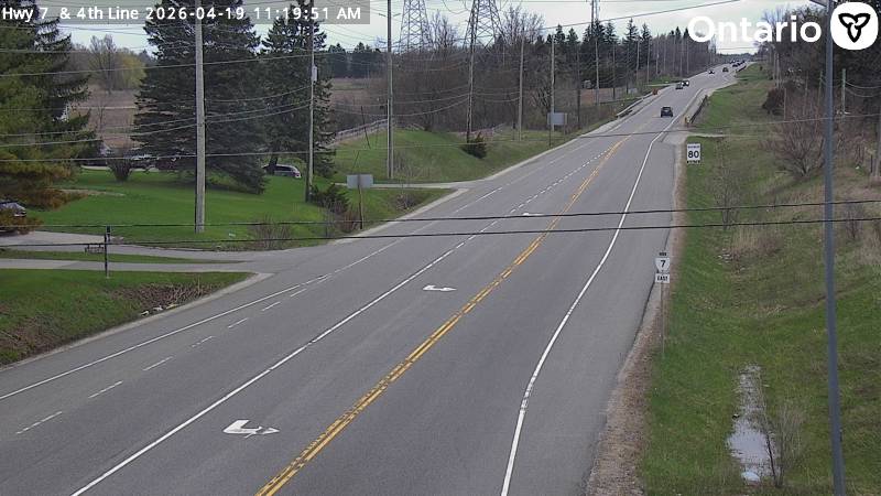 Highway 7 at 4th Line — Looking East