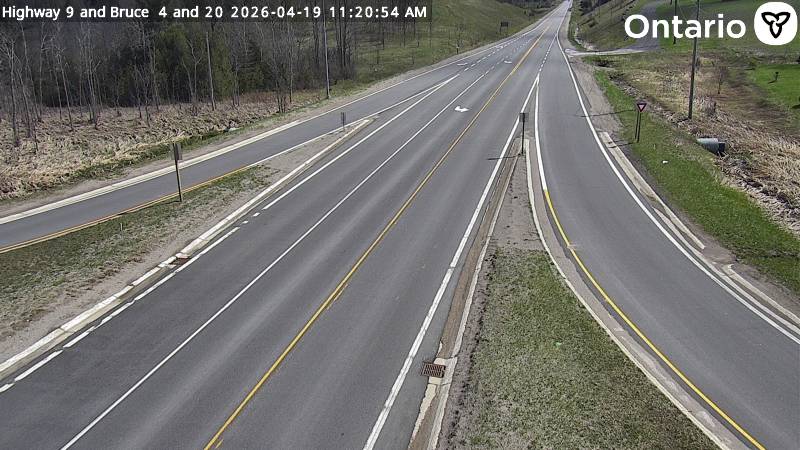 Highway 9 at Bruce Road 4 and 20 — Looking East