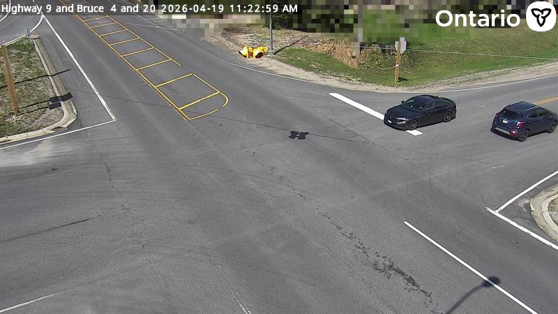 Highway 9 at Bruce Road 4 and 20 — Looking Down