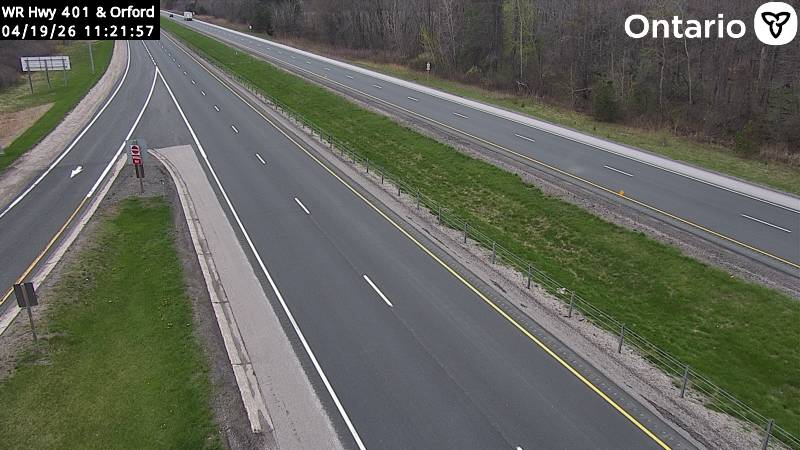 Highway 401 at Orford Road — Looking West
