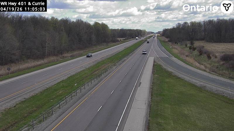 Highway 401 at Currie Road — Looking East