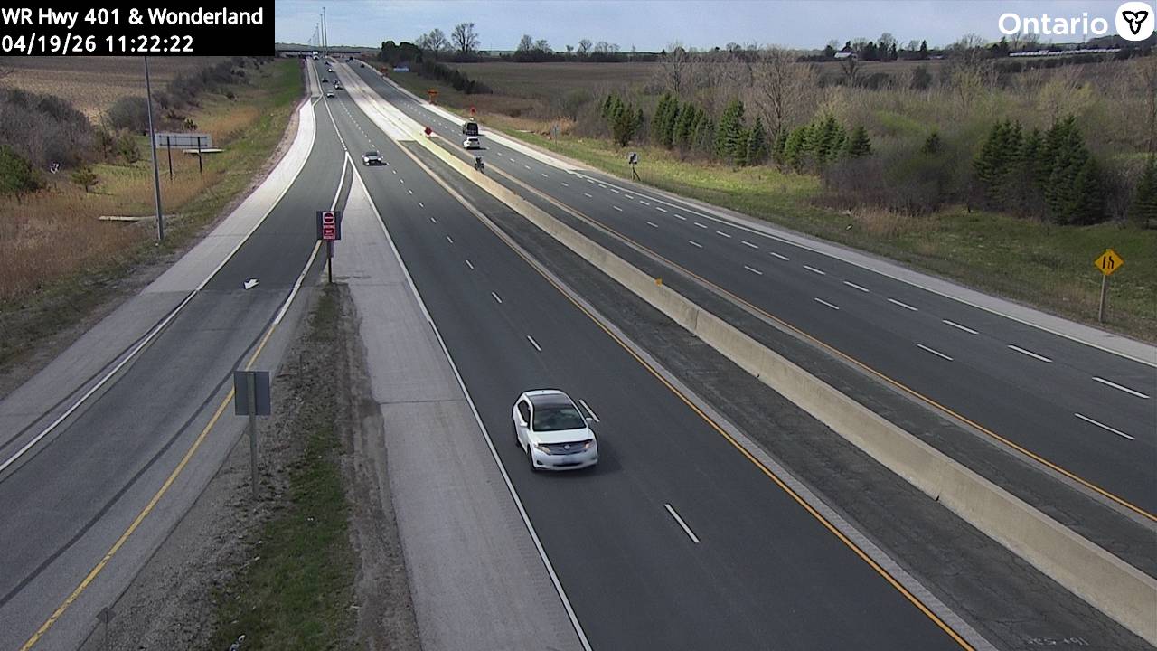 Highway 401 at Wonderland Road — Looking East