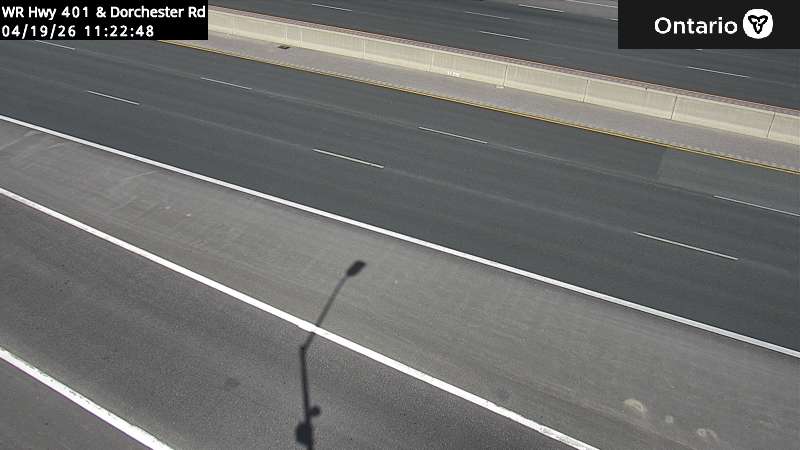 Highway 401 at Dorchester Road — Looking West