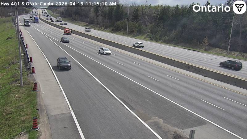 Highway 401 at Cambridge ONRoute — Looking East