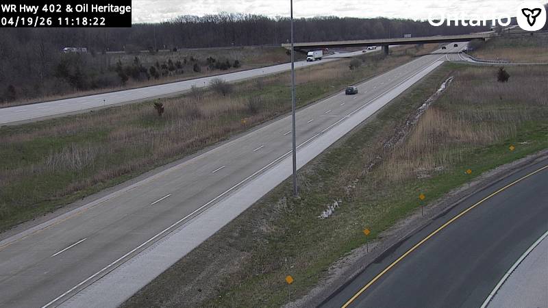 Highway 402 at Oil Heritage Road — Looking East
