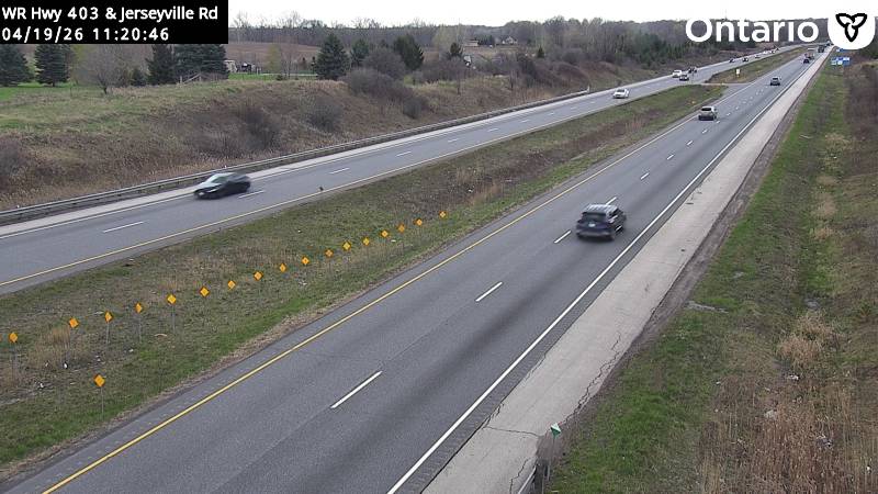Highway 403 at Jerseyville Road — Looking West