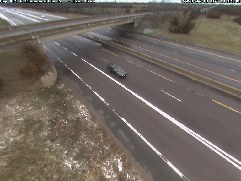 Highway 401 at Shannonville Road — Looking East
