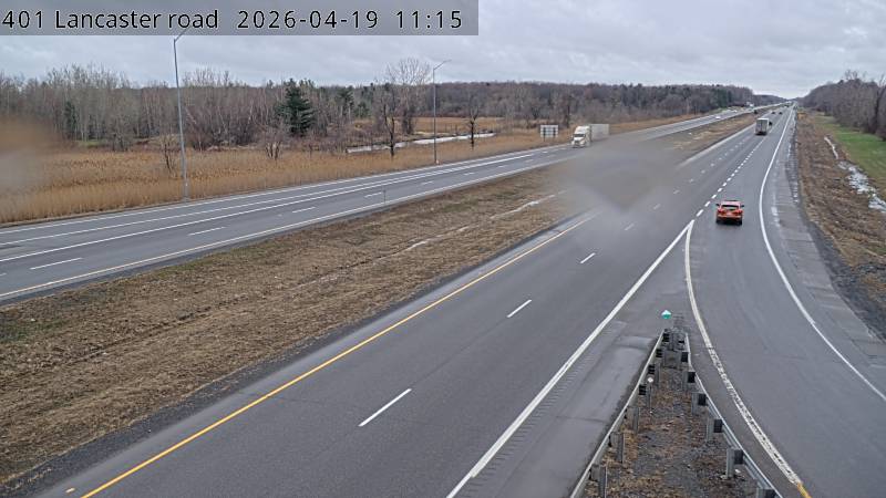 Highway 401 at County 2 Road — Looking West