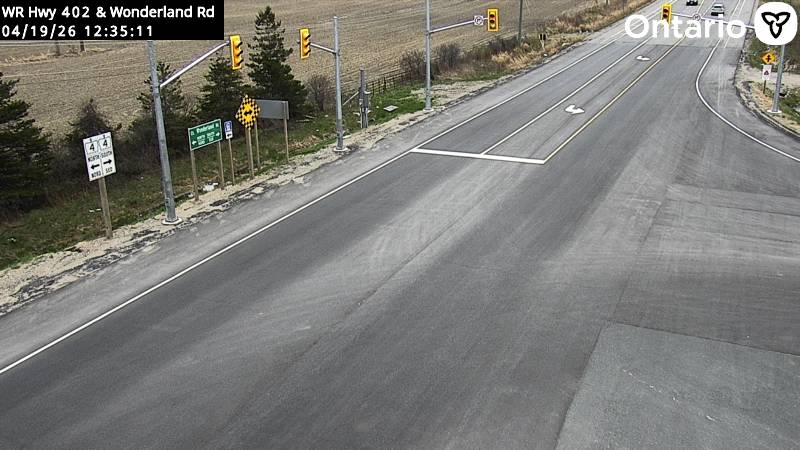 Highway 402 at Wonderland Road — Looking West