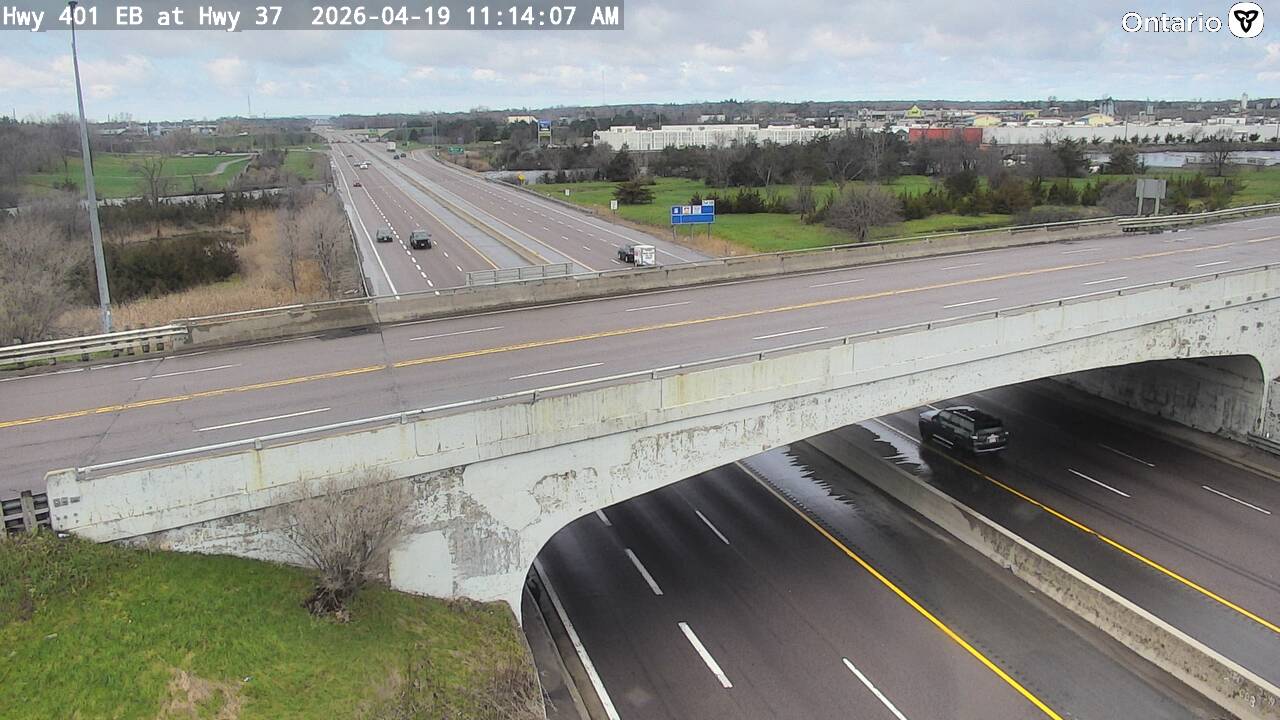 Highway 401 at Highway 37 — Looking West