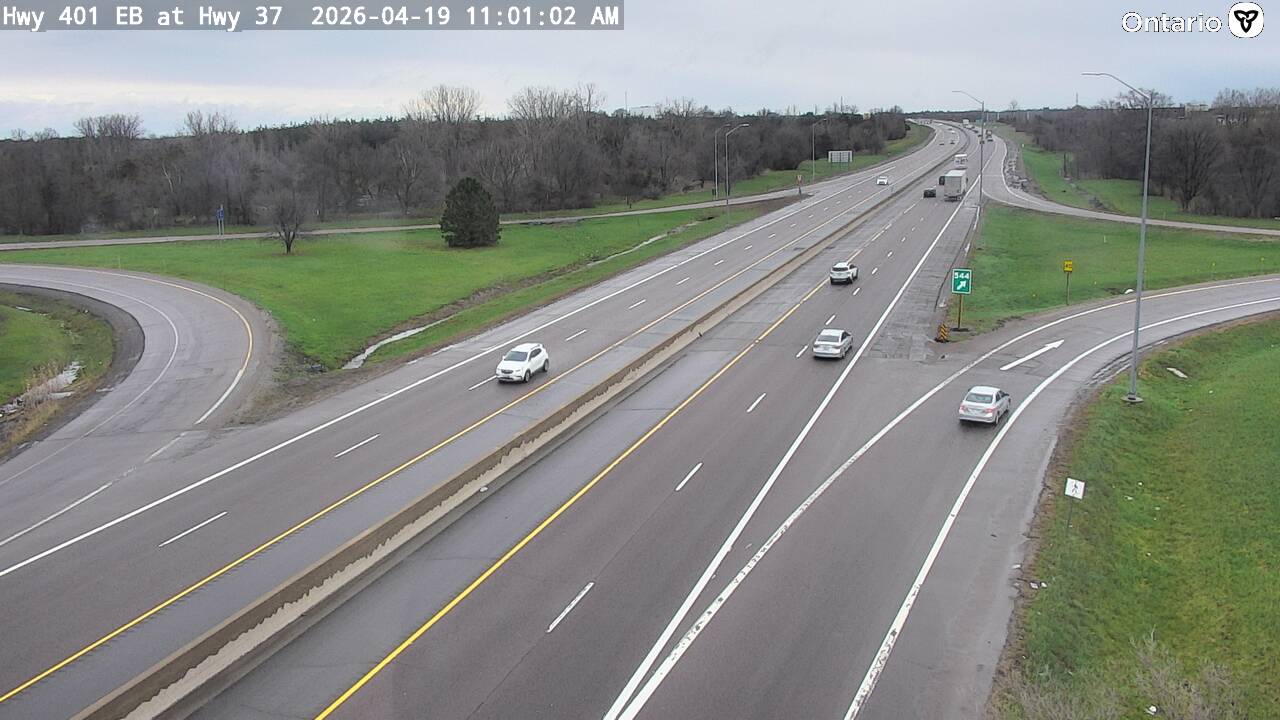 Highway 401 at Highway 37 — Looking East