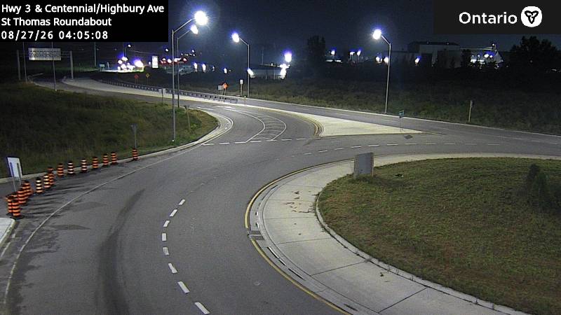 Highway 3 and Centennial/Highbury Avenue Roundabout — Looking West