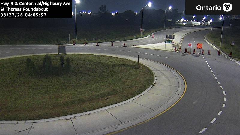 Highway 3 and Centennial/Highbury Avenue Roundabout — Looking South