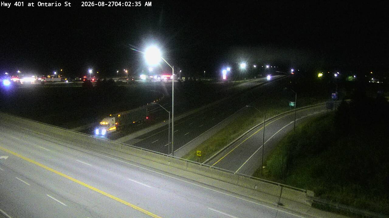 Highway 401 at Ontario Street — Looking East