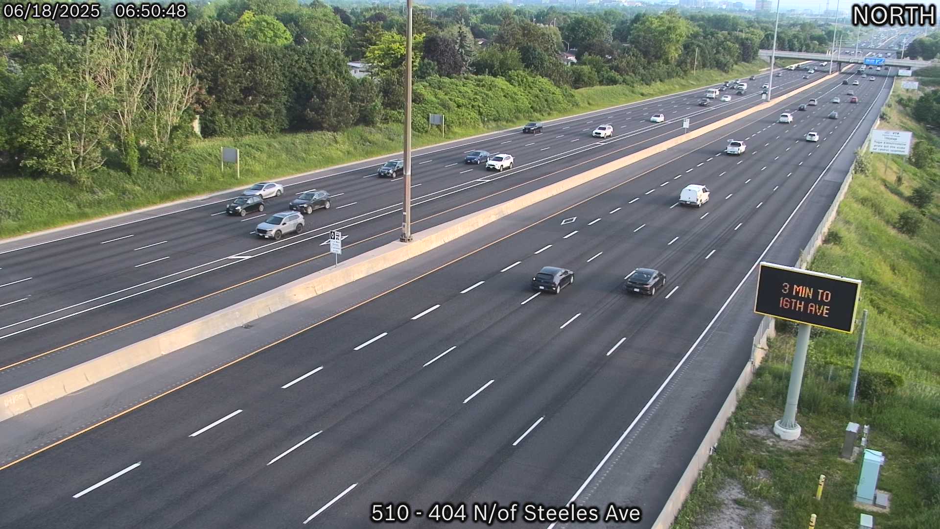 Highway 404 North of Steeles Avenue