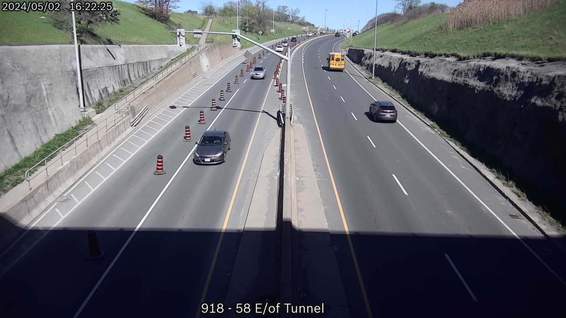 Traffic Camera of Westbound Thorold Tunnel at the entrance