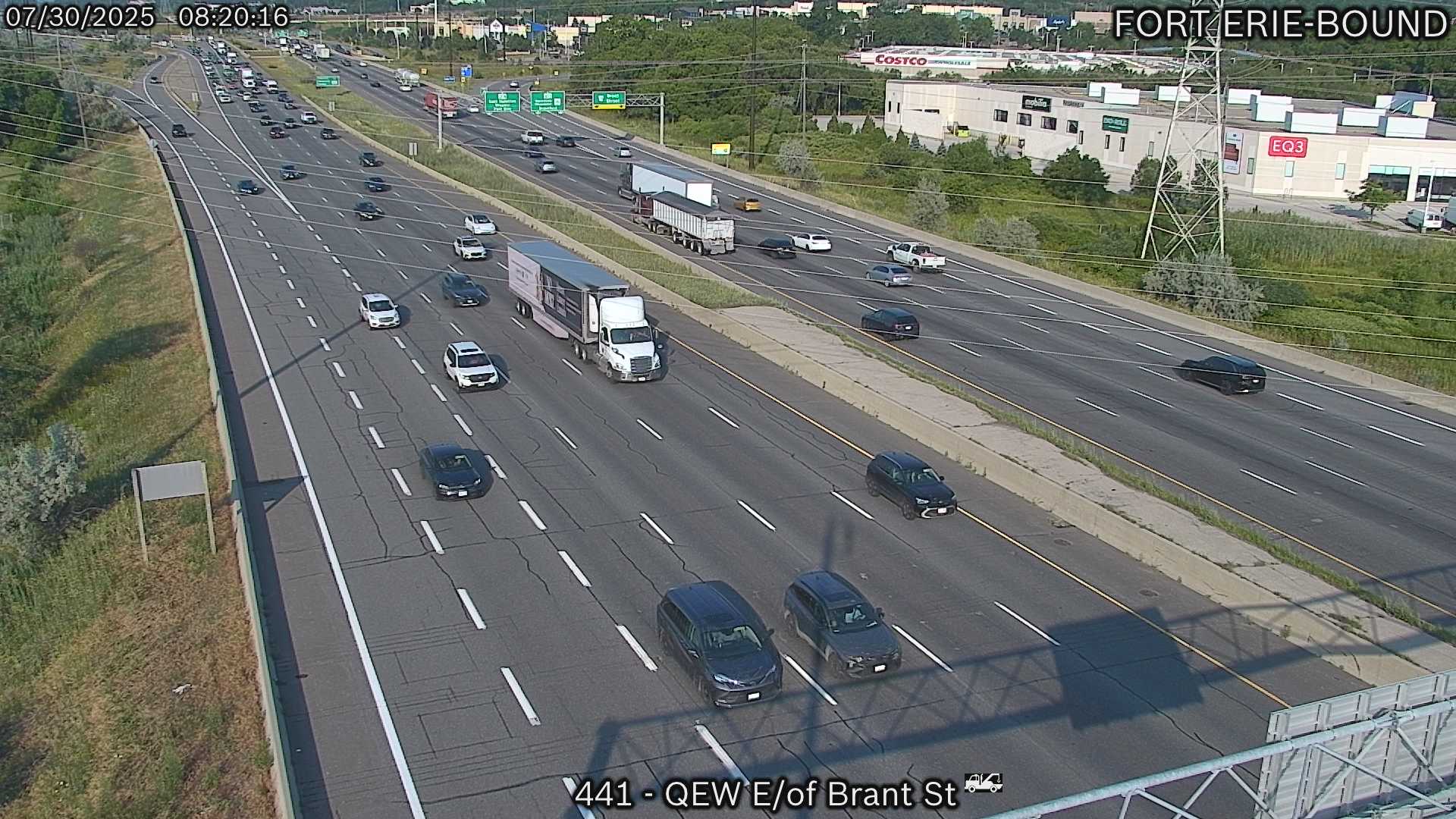 Traffic Cam QEW east of Brant Street