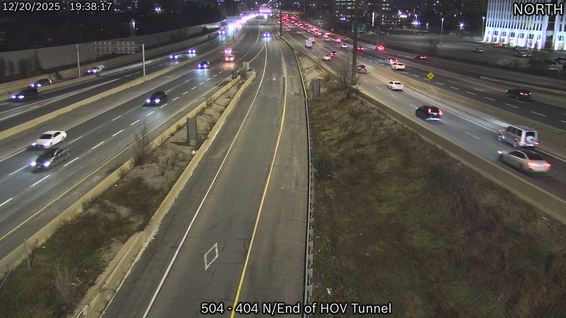 Highway 404 SB North of HOV Tunnel Traffic Cam