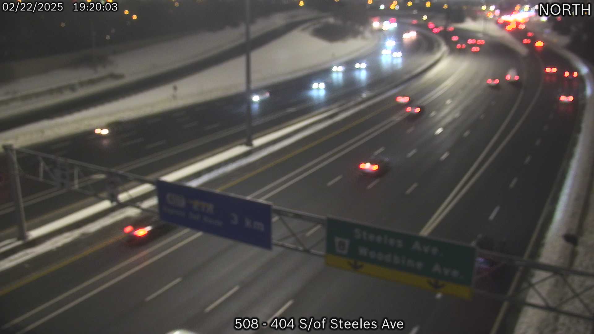 Traffic Cam Highway 404 North of McNicoll Avenue