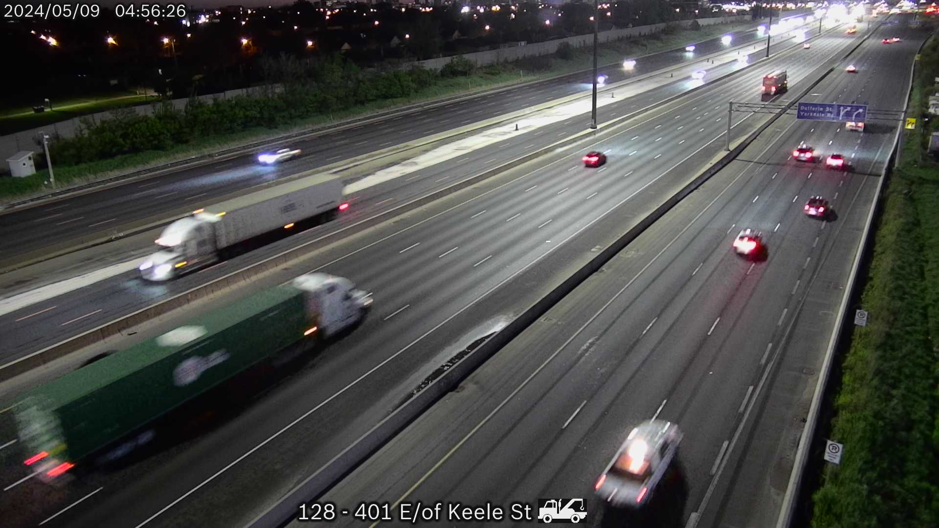 Webcam of South side of Highway 401 near Keele Street courtesy of the MTO