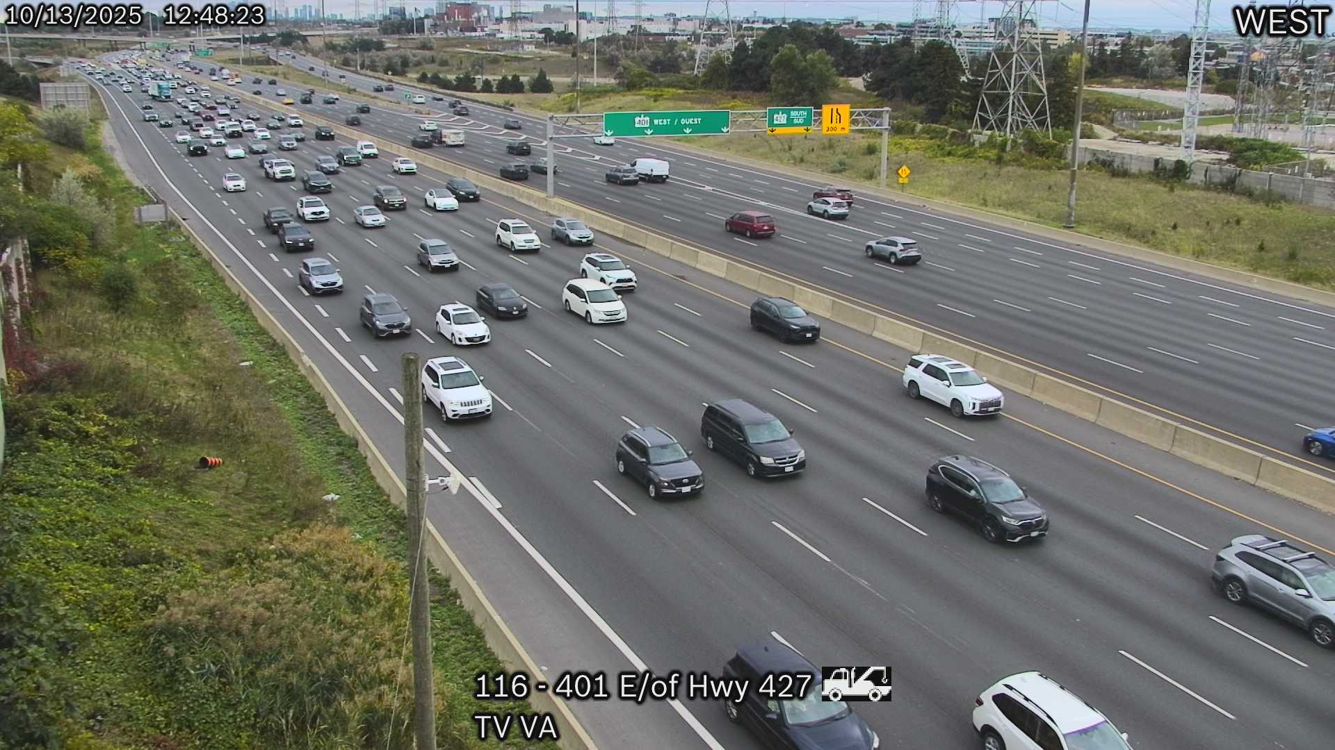 Traffic Cam Highway 401 near Highway 27