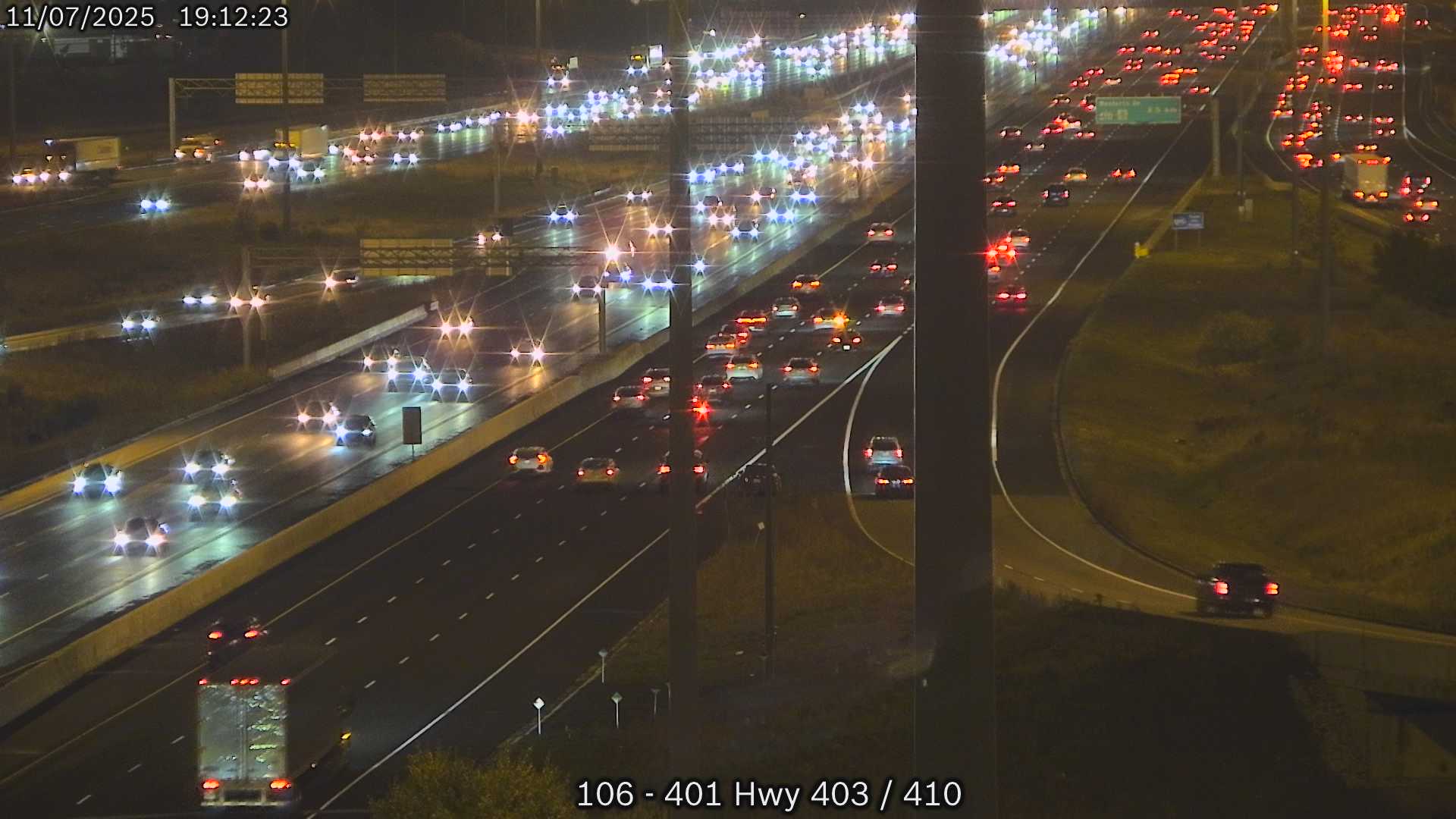 Webcam of Highway 401 near Highway 410 courtesy of the MTO