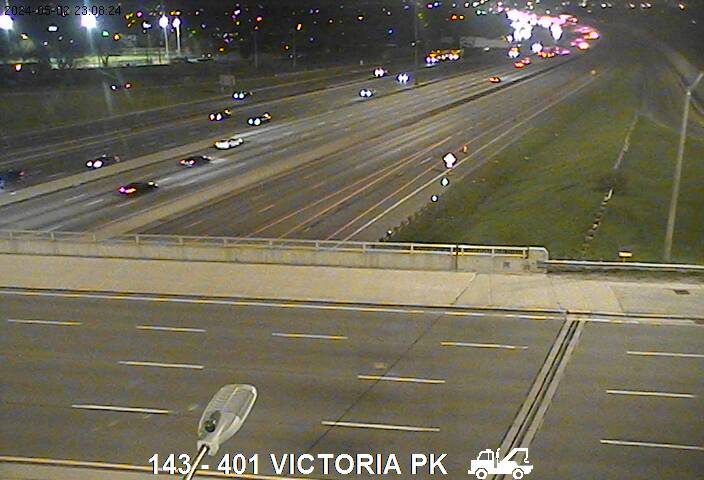Webcam of South side of 401 near Victoria Park Ave  courtesy of the MTO