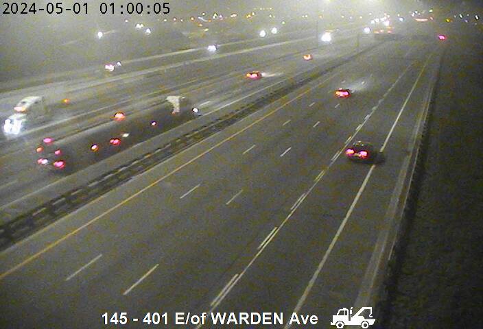Webcam of South side of Highway 401 near Birchmount Rd courtesy of the MTO