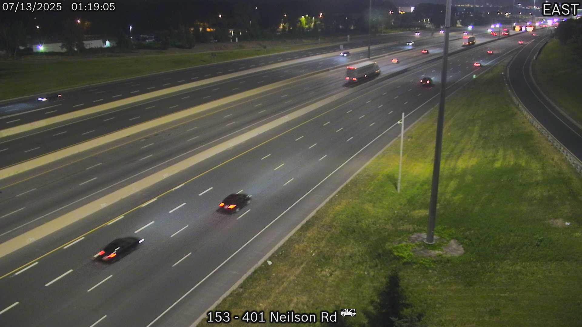 Webcam of South side of Highway 401 near Neilson Rd courtesy of the MTO