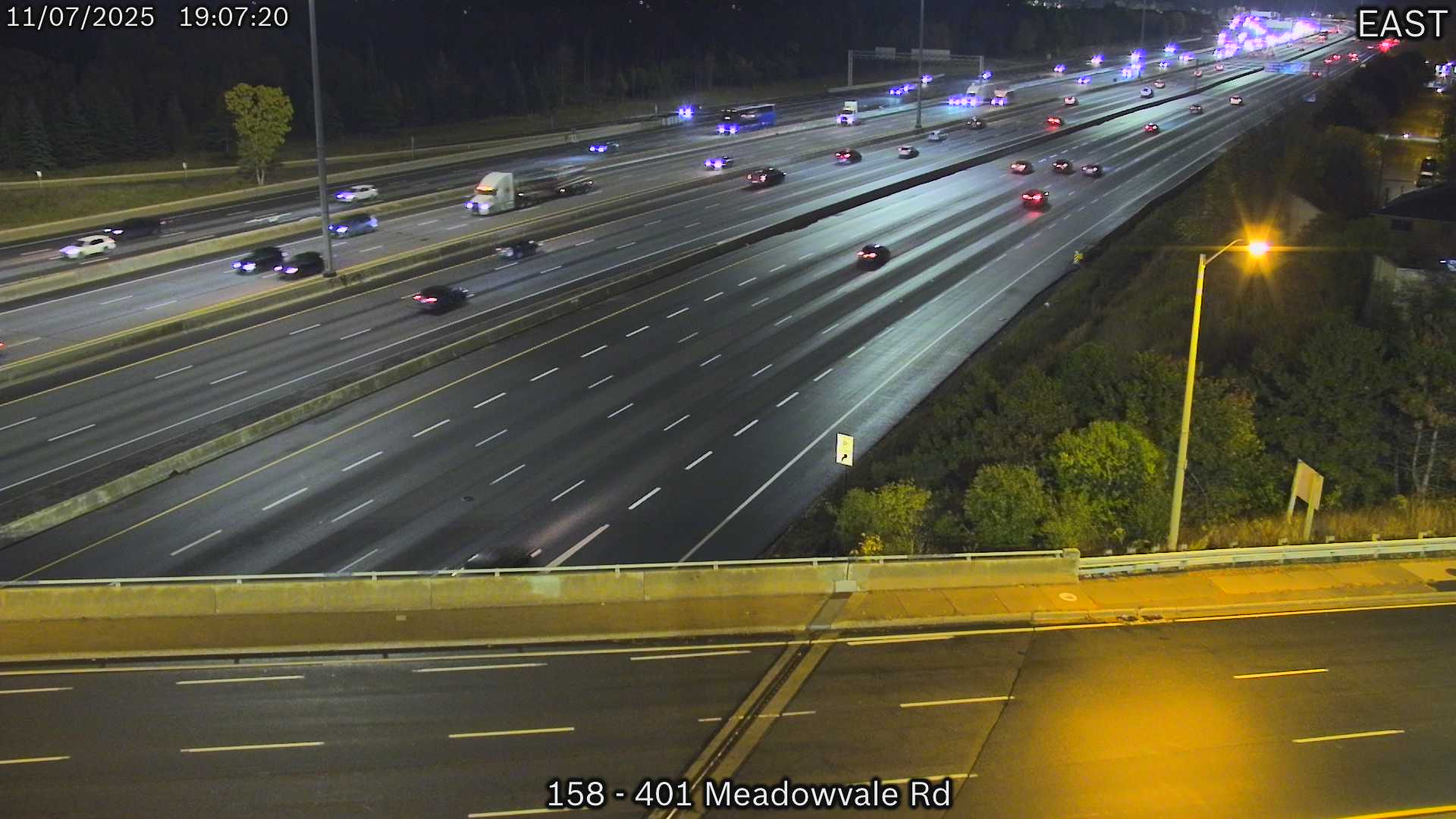 Webcam of South side of Highway 401 near Meadowvale Rd  courtesy of the MTO